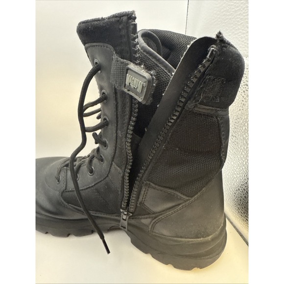 Magnum Ren Faire 8 Side Zip Boots Black Tactical Tall Boots Mens Grunge Goth